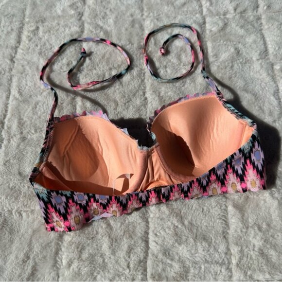 Victoria’s Secret | Warm Ikat Foil The Getaway Halter Bikini Top | Size 32C - Picture 5 of 10